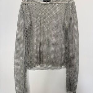 Sunday in Brooklyn Gray Mesh Top